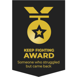 keep fighting award 500x500
